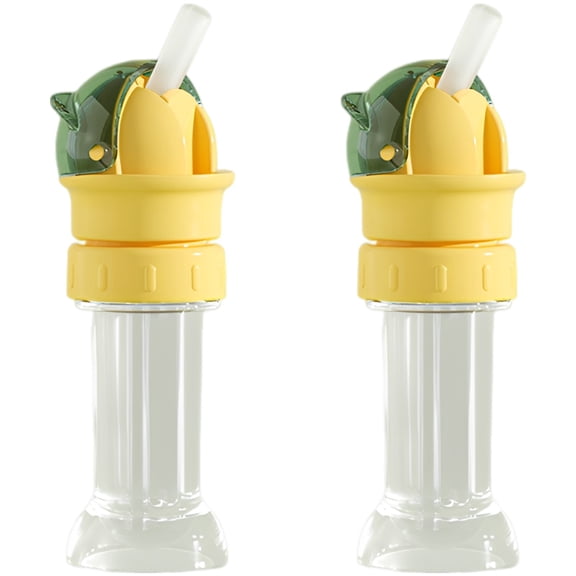 2 Pcs Water Bottle Spout, Universal Water Spout Cap Compatible with 1.10 in / 2.8 cm and 1.38 in / 3.5cm Neck, Silicone Reusable Bottle Adapter with Cartoon Cat Design for Travel Outdoor, Green