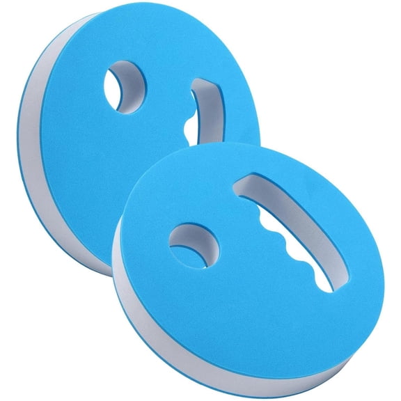 2 Pcs Water Exercise Discs, EVA Foam Water Weights for Pool Exercise Set, Hand Held Aerobic Resistance Equipment for Swimming Beginners Arthritis (Blue)
