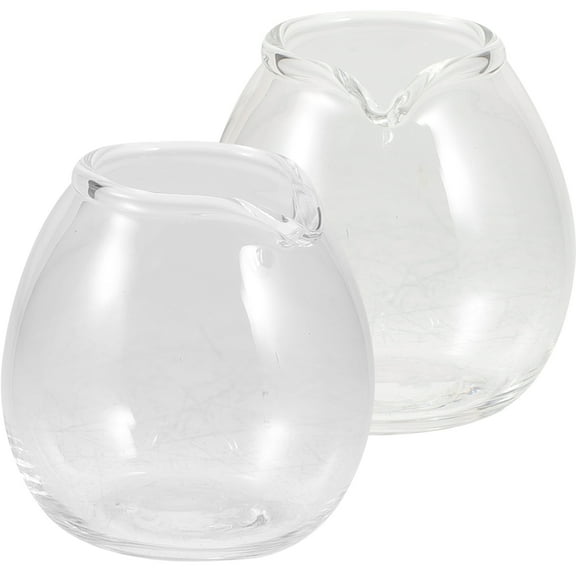 2 Pcs Water Jug Mini Glass Milk Cup Decorative Coffee Pitcher Office