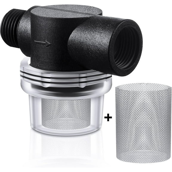 2 Pcs Water Pump Strainer Filter Set Include Twist on Pipe Filter and Extra 50 Mesh Stainless Steel Screen, Rv Replacement 1/2 Inch Twist-on Pipe Strainer Compatible with WFCO or Shurflo Pump