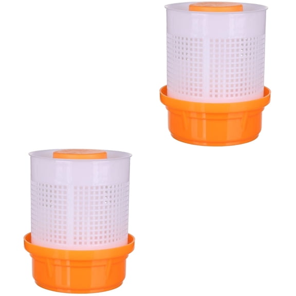 2 Pcs Water Squeezer Vegetable Stuffing Dehydrator Fruit Dryer 16X13.7CM Orange
