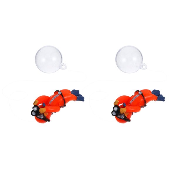 2 Pcs Water Tank Decoration Fish Decorations Floating Diver