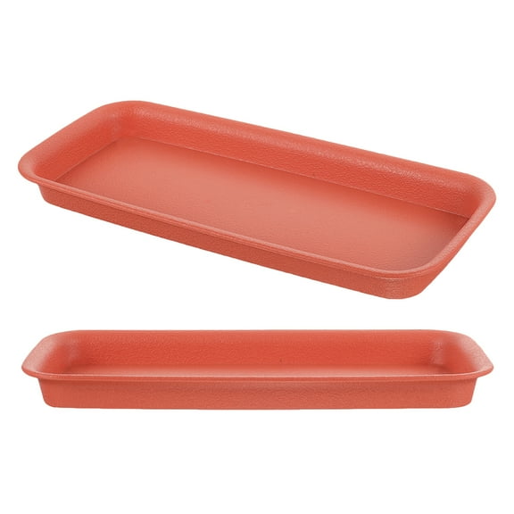 2 Pcs Flower Pot Tray Rectangular Plant Saucer Large Drip Trays Trough Succulent Planters Red