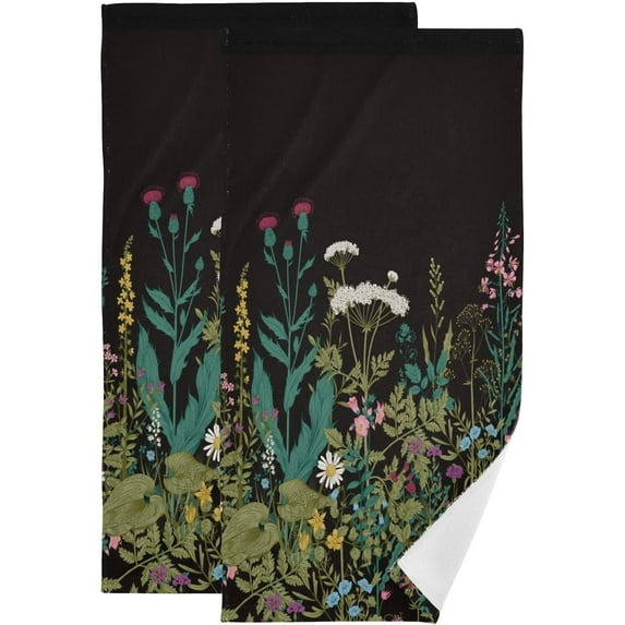 2 Pcs Watercolor Blue Butterfly Decorative Hand Towels for Bathroom,Soft Absorbent Pink Butterflies Pattern Dish Towels for Kitchen,Quick Dry Guest Bathroom Towels for Face,Shower 18 x 26 inch