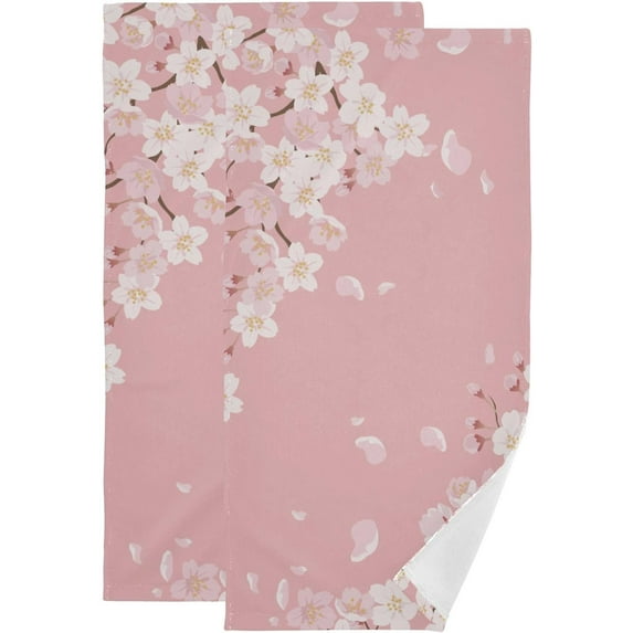 2 Pcs Watercolor Blue Butterfly Decorative Hand Towels for Bathroom,Soft Absorbent Pink Butterflies Pattern Dish Towels for Kitchen,Quick Dry Guest Bathroom Towels for Face,Shower 18 x 26 inch