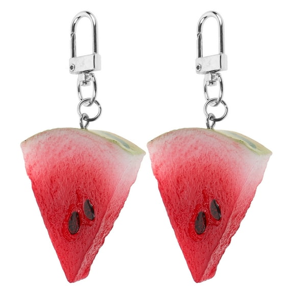 2 Pcs Watermelon Keychain The Tote Bag Gift Watermelon Keyring Fruit Pendant Keychain Watermelon Pendant Key Ring Miss