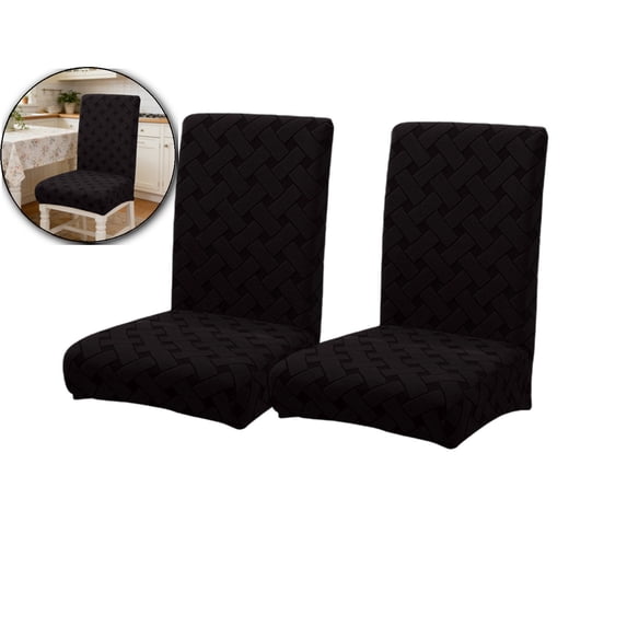 2 Pcs Waterproof Chair Covers for Dining Room, Stretch Jacquard Dining Chair Slipcovers Removable Washable Chair Protector for Kitchen, Hotel, Restaurant