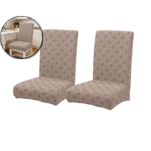 2 Pcs Waterproof Chair Covers for Dining Room, Stretch Jacquard Dining Chair Slipcovers Removable Washable Chair Protector for Kitchen, Hotel, Restaurant