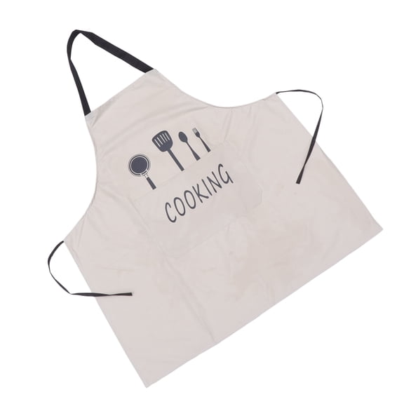 Clispeed Beige Waterproof Half Body Cooking Apron with Adjustable Strap for Kitchen 2Pcs