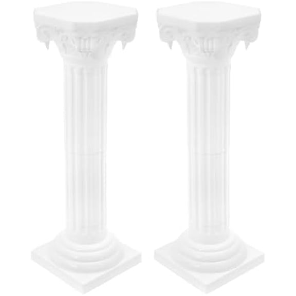 2 Pcs Wedding Roman Column Greek Pillars, Plastic Wedding Pillars Greek Columns for Ceremony Flowers Plant Holder for Ceremony, Garden, Party Decor$$Garden &