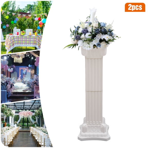 2 Pcs Wedding Roman Column Wedding Artistic Roman Column Statue Party Flowerpot Holder for decorating gardens, patios