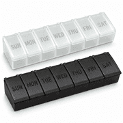 Large Pill Organizer, Bug Hull 2 Pcs Weekly Pill Organizer, 7 Day Pill Case, Travel Medicine Organizer