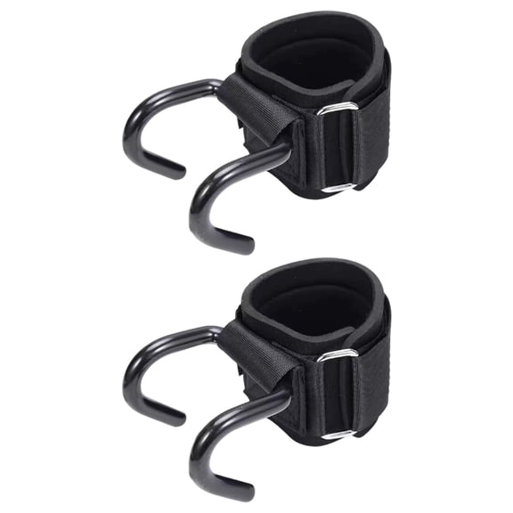 2 Pcs Weight Lifting Hooks with Wrist Straps, Large Capacity Deadlift Hooks, Steel Grip Weightlifting Hooks for Pull-Ups, Padded Weightlifting Grip, Adjustable Straps for Men and Women