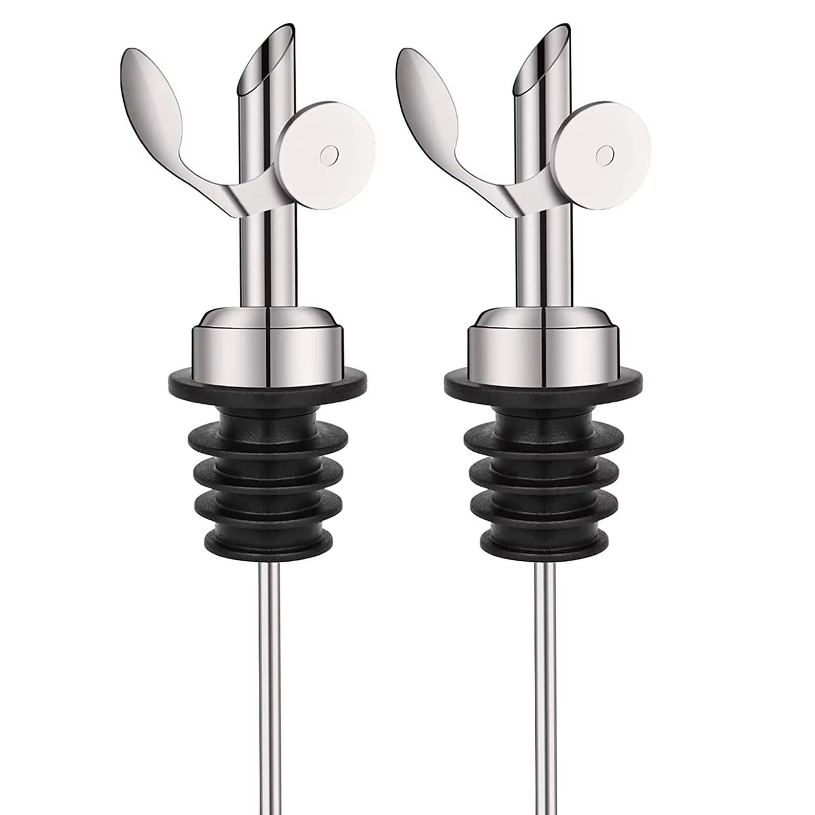 2 Pcs Weighted Stainless Steel Bottle Olive Oil Dispenser