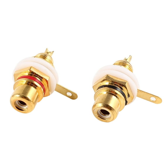 2 Pcs Welding Type Metal RCA Female Jack Audio Terminal Connector