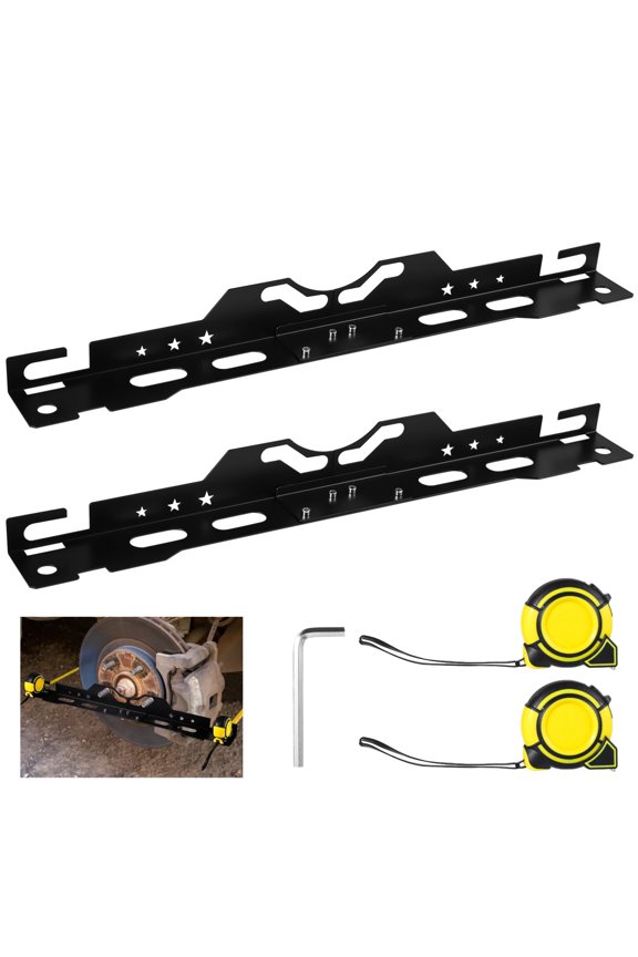 2 Pcs Wheel Alignment Tools, Symmetrical Wheel Aligners with 2 Measuring Tapes, Accurate Camber Toe Alignment Plates, Car Alignment Accessories Kit, Ideal for Accurate Tire Adjustment