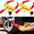 thumbnail image 1 of 2 Pcs Wheel Lock for Cars, Heavy Duty Trailer Wheel Lock Universal Security Anti Theft Tire Clamp for Vehicles Boot Camper SUV ATV Boat Motorcycle Deterrent(Red), 1 of 5