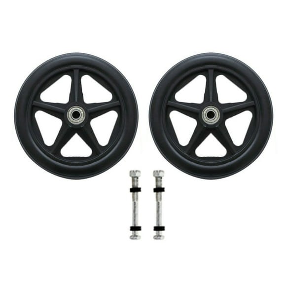 2 Pcs Wheelchair Caster Front Wheel Replacement Solid Tire Wheel Wear-resistant
