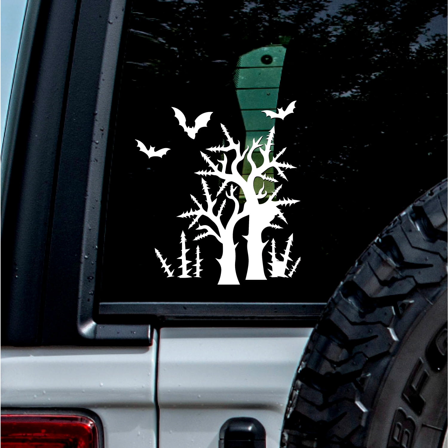 Devious Tree Sticker (2 Pcs, White, 3.8'' X 4.2'') Transparent Adhesive Decal Sticker Of ...