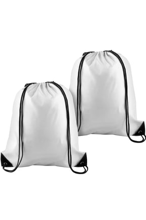 2 Pcs White Drawstring Backpack Drawstring Bag Bulk Sports Cinch Bags String Backpack Storage Bags for Gym Traveling