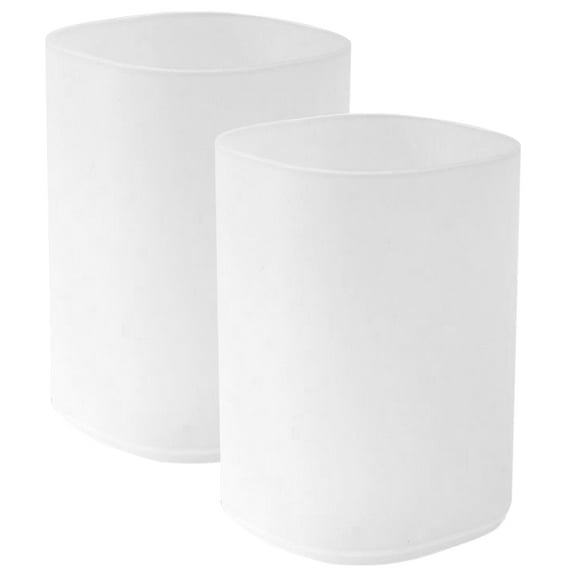 2 Pcs White Frosted Makeup Brush Pen Holder For Desk Pencil Organizer Cup Student