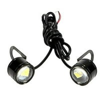 2 Pcs White LED Motorcycle Headlight Spotlight Driving Daytime Running Light Lamp