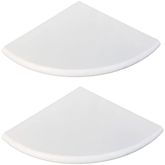 2 Pcs White Marble Corner Shower Shelf for Bathroom, 9'' x 9'' x 0.8'' Marble Corner Shelves for Bathroom Wall Mounted Both Side Polished$$Home Decor, Kitchen, & Other