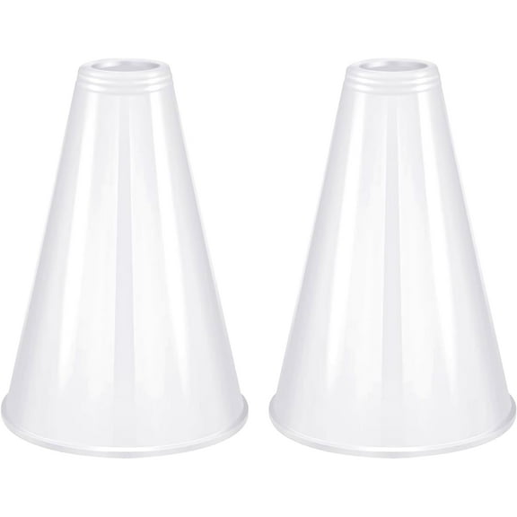 2 Pcs White Plastic Cheer Megaphone for DIY Party Accessory for School Outdoor Activities Party Favors Sports Match Game (White)
