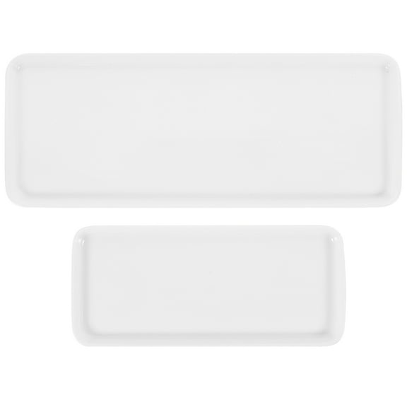 2 Pcs White Vanity Vanity Table Sundries Organizing Tray Vanity Tray Candle Tray Organizer Cosmetics Storage Plate