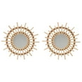 thumbnail image 1 of unbranded 2 pcs  Mirror Decor Wicker Weaving Craft Decorative Wall Mirror Indoor Mirror Decor, 1 of 8