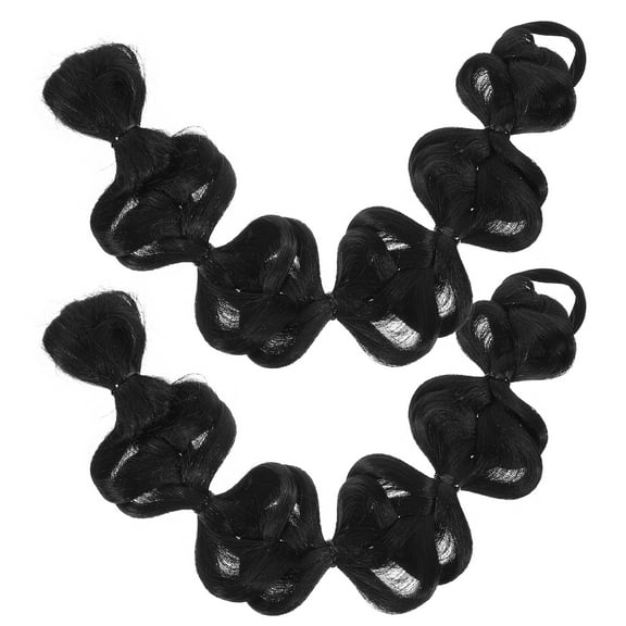 KAKOWELY Fake Ponytails Bubble Black Easy to Wear 2Pcs 14X2.4X1.2In