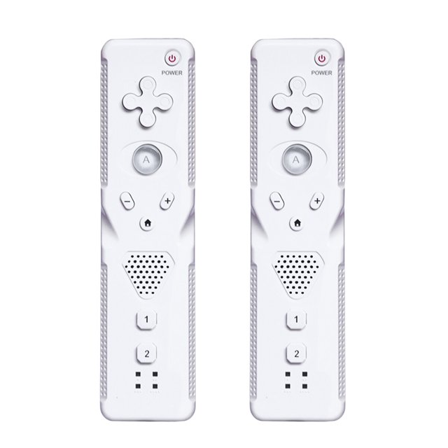 2 Pcs Wii Remote Controller, Wireless Remote Gamepad Controller with Wrist Strap Built in Motion