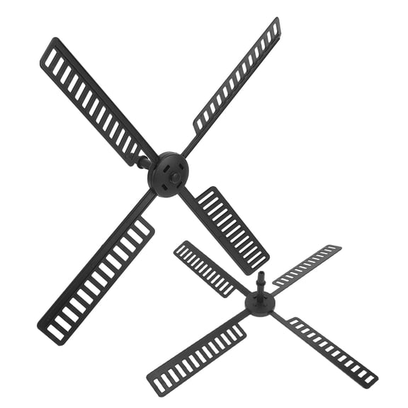 WRITWAA 2Pcs Outdoor Solar Windmill Lighthouse Black Decorative Light for Garden and Patio