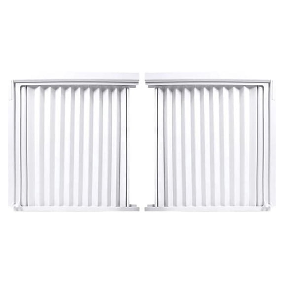 2 Pcs Window Air Conditioner Side Panels with Frame, Adjustable AC Side Panels for Window,Accordion Filler Curtain Kit,Insulation Panels for Window AC Seal Replacement Screen(14.6x13")(White)
