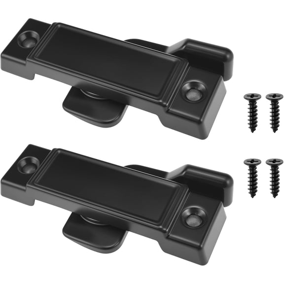 2 Pcs Window Sash Lock, F 2590 Replace Broken Sash Locks 2-1/4'' Mounting Hole Centers with Screws Fits Vertical Sliding or Double Hung Windows (Black)