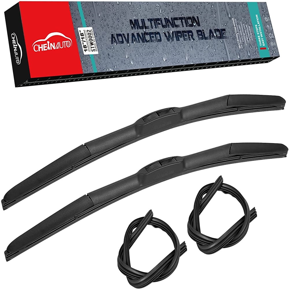 2 Pcs Windshield Wiper Blades, 18"+18" Quiet Wiper Blades with Premium