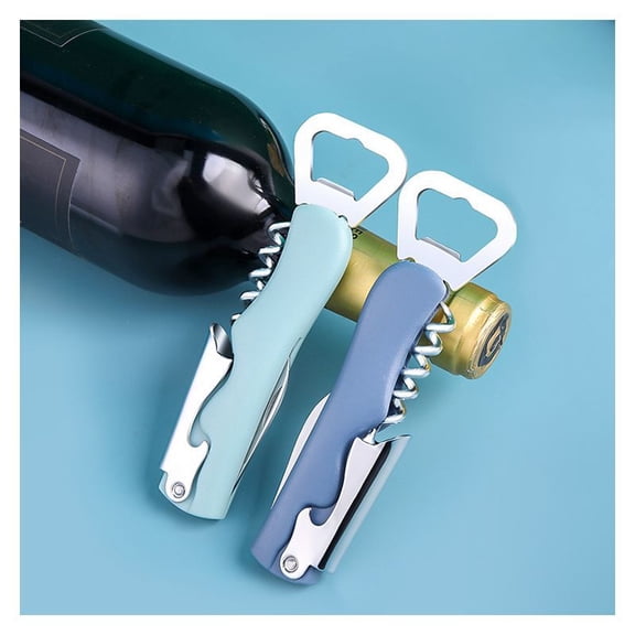 2 Pcs Wine and Beer Dual Purpose Bottle Openers, Bottle Opener are Wldely Used for Party, Daily Life, Travel and Good Gifts for Festivals (green Blue)