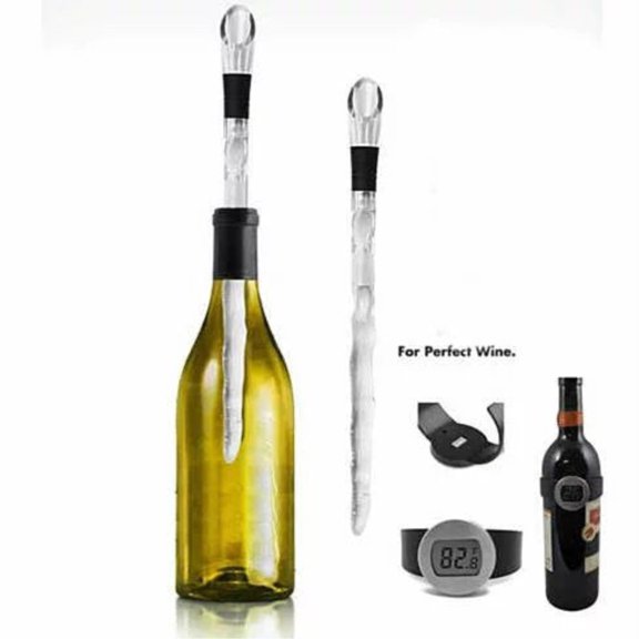 2 Pcs Wine Chiller Stick & 1 Bottle Thermometer