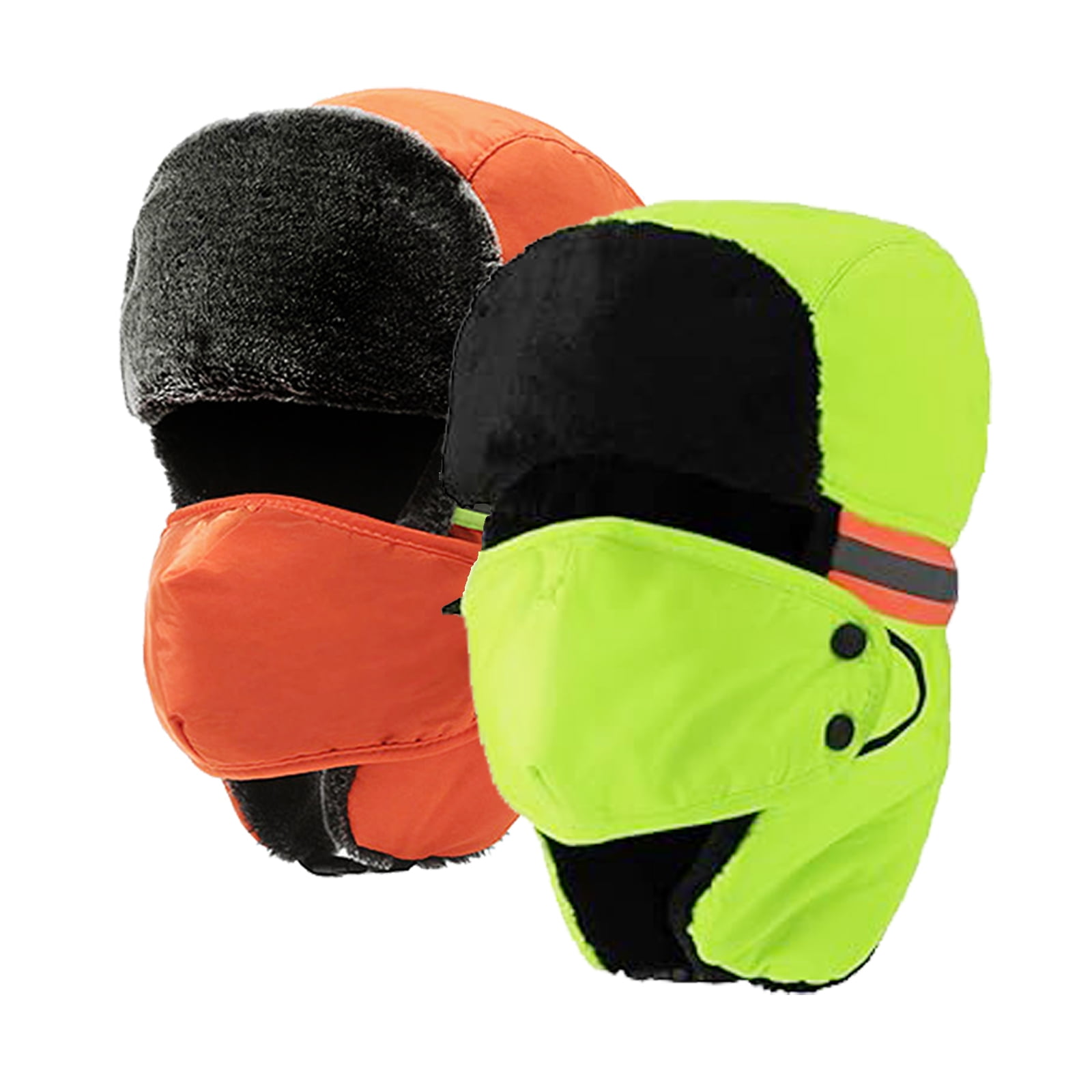 2 Pcs Winter Reflective Balaclava Mask Thermal Full Face Neck Cover Hat Adjustable High Visibility Outdoor Ski Mask