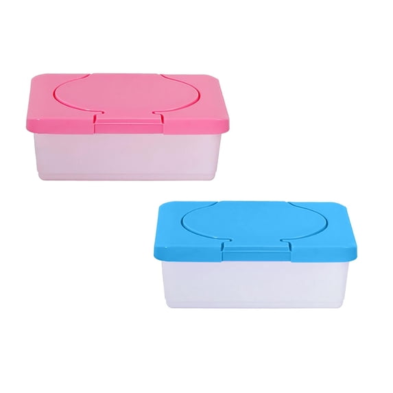 2 Pcs Wipe Box, Compact Wipes Container, Moisturizing Wipes Container Organizer for Home Office Car 7.7x3x4.7"