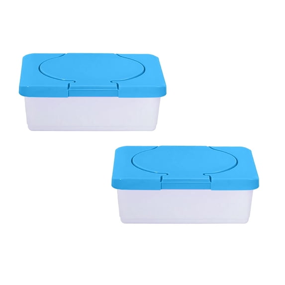 2 Pcs Wipe Box, Compact Wipes Container, Moisturizing Wipes Container Organizer for Home Office Car 7.7x3x4.7"