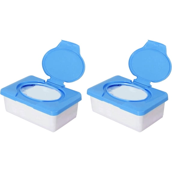 2 Pcs Wipe Box, Compact Wipes Container, Moisturizing Wipes Container Organizer for Home Office Car 7.9x4.7x3"