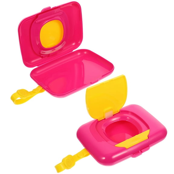 2 Pcs Wipe Box Holder Case for Diaper Bag Paper Towel Dispenser Baby Wipes Refillable Travel