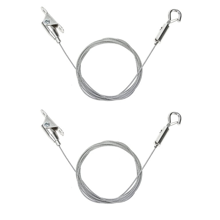 2 Pcs Wire Rope Hanger Multipurpose Picture Hanging Hooks Clothes Rack Coat Hangers, Size: 108X4X3.5CM, Silver
