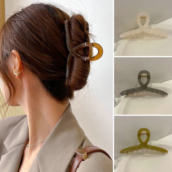 2 Pcs Women Hair Claws Hollow Out with Teeth Solid Color Non-slip Strong Claw Hair Decoration Anti-slip Smooth Edge Women Hair Grips Hair Accessories