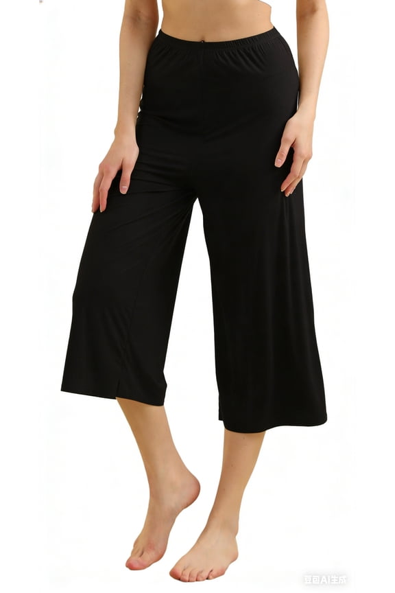 2 Pcs Women Seamless Culotte Half Slips Bloomer Pettipants Wide Leg Pants Liner Slip Shorts