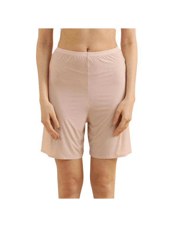 2 Pcs Women Seamless Slip Shorts Culotte Split Skirt Pettipants Bloomer Half Slip Shorts