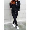 thumbnail image 1 of 2 Pcs Women Tracksuit Sports Hoodies Sweatshirt + Pant Set Plus Size, 1 of 2