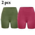 thumbnail image 1 of 2 Pcs Womens Athletic Active Yoga Short Shorts Booty Shorts Mini Hot Pants Sport Leggings Quick Dry Activewear Workout Sweat Running Shorts with pockets, 1 of 8