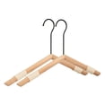 thumbnail image 1 of 2 Pcs Wood Non-Slip Rope Hangers, Durable 360-degree Space Saving Clothes Hangers for Clothing, Coats, Pants, or Shirts Black, 1 of 6